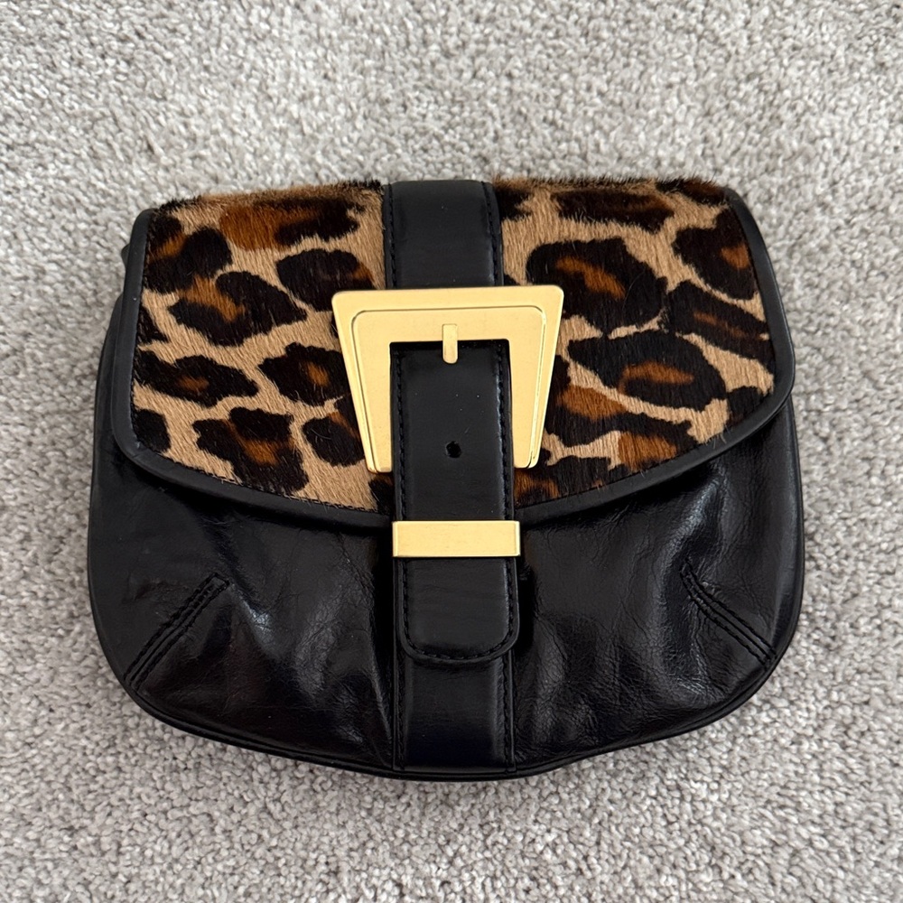Rebecca Minkoff Leopard Print and Black Clutch